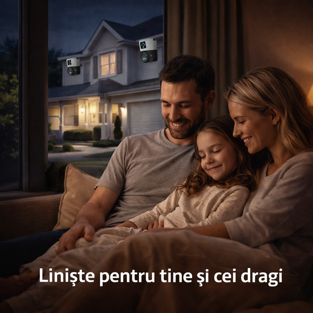 Cameră Supraveghere 6MP Dual Lens JT-8293, PTZ, Night Vision, Control prin Aplicație | Livrare Gratuită