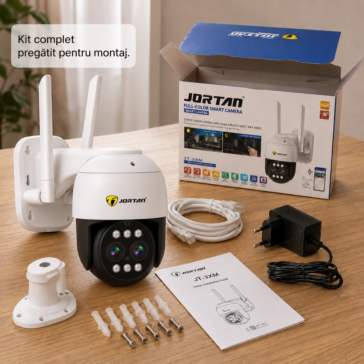 Cameră Dublă WiFi 6MP Jortan, Zoom 10X, Rotire din Telefon, JT-3XM | Livrare Gratuită