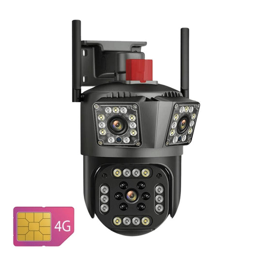 Camera Tripla 4G/LAN 6K 12MP, Zoom Digital 8X, AI Motion Detection, Night Vision, PTZ 355°/90°, IP66