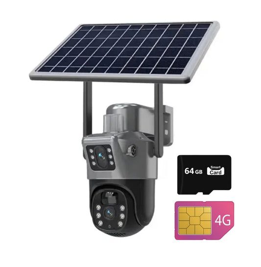 Camera Solara 4G Duala 6MP - cu Slot de Cartela SIM 4G, Viziune Nocturna, IP66 + Card 64GB