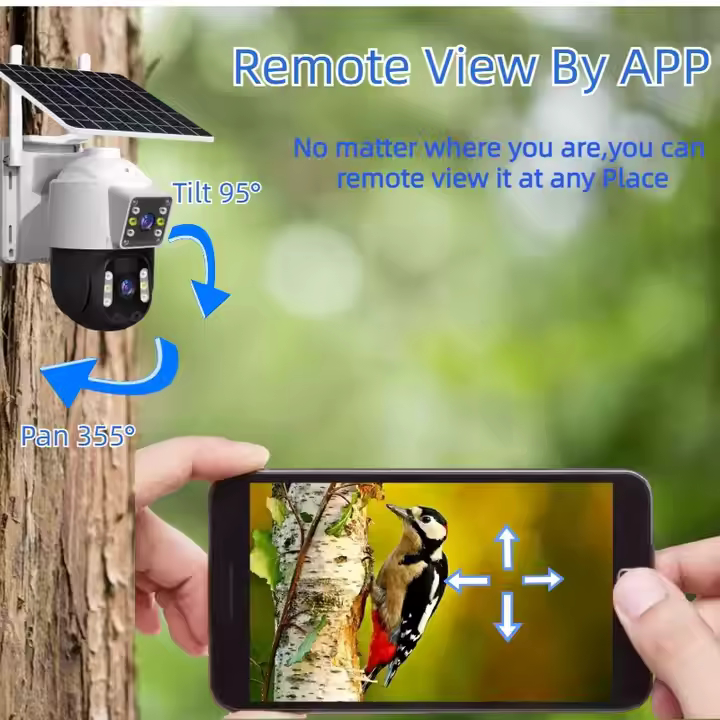 Camera de Supraveghere 4G Duala, 4K HD Rezolutie 6MP, Panou Solar si Vedere Nocturna, Card 32GB inclus