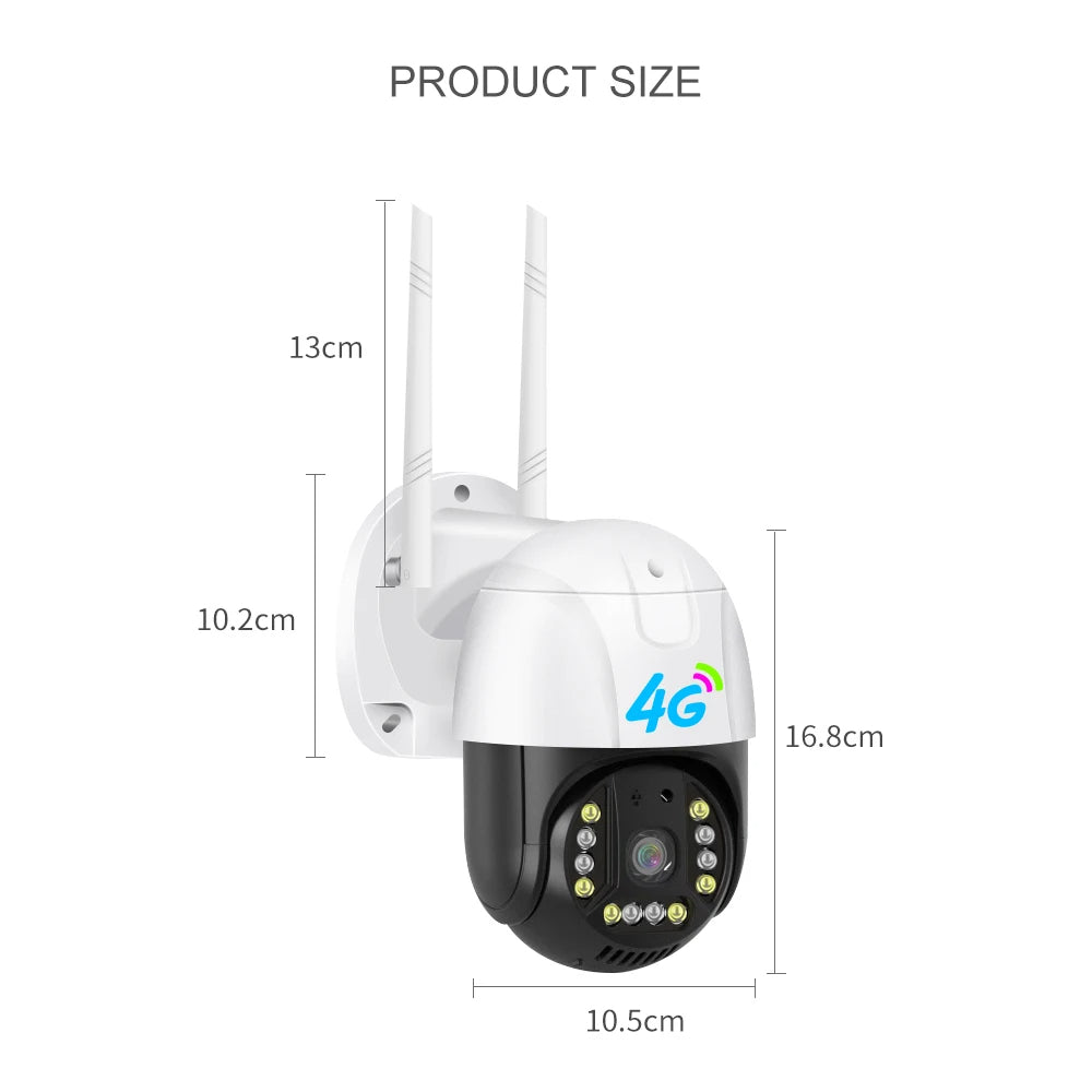 Camera 4G/LAN de Securitate Dasgut - Smart V380 Pro: Panoramica 355°, 3.0MP, Alimentare 220V