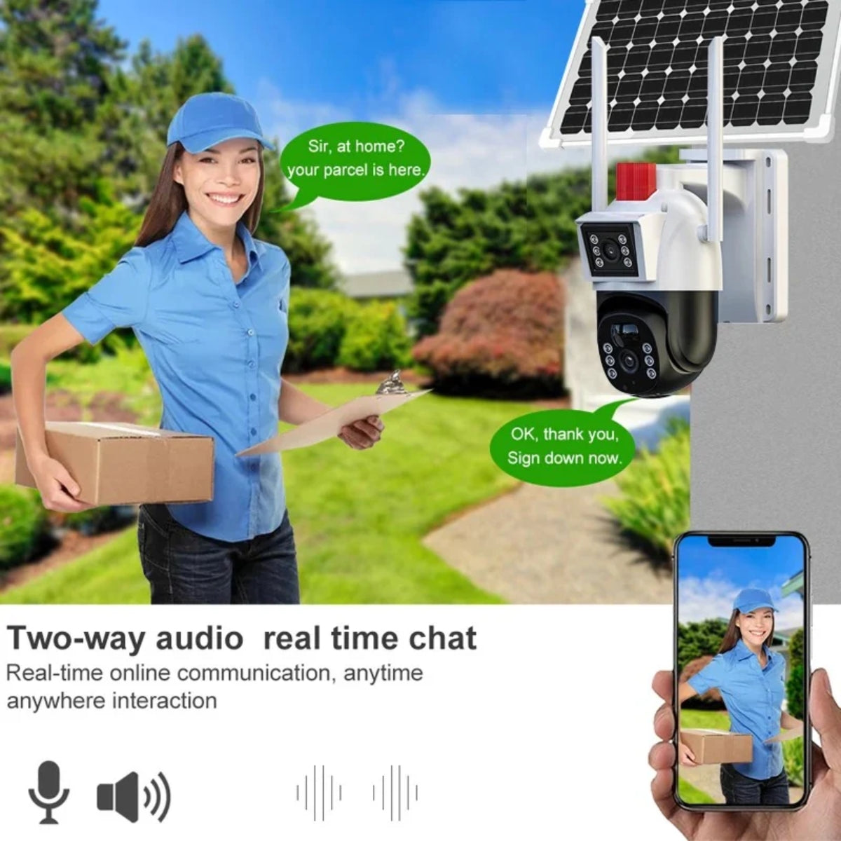 SET 4X Camere Solare Duble Smart IP - 4G, Dasgut, 6MP,  V380Pro