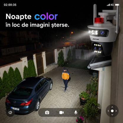 Cameră WiFi Jortan 12MP cu 4 Lentile, Rotire 360°, Alerte pe Telefon, JT-4L | Livrare Gratuită