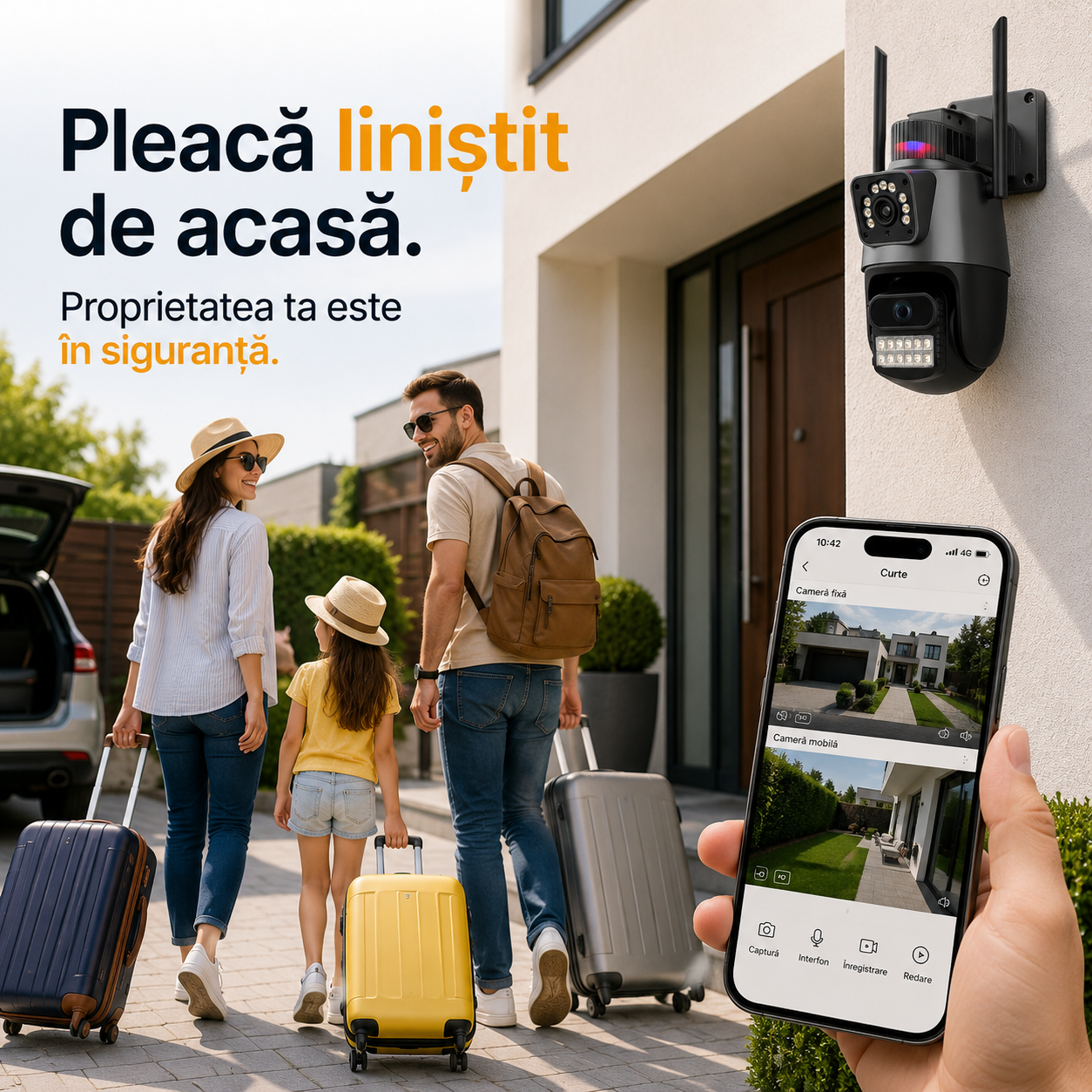 Cameră Jortan JT-9687 Pro: Protejează-ți Proprietatea 360° și Vezi Totul Live pe Telefon | Livrare Gratuită