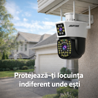 Cameră Supraveghere 6MP Dual Lens JT-8293, PTZ, Night Vision, Control prin Aplicație | Livrare Gratuită