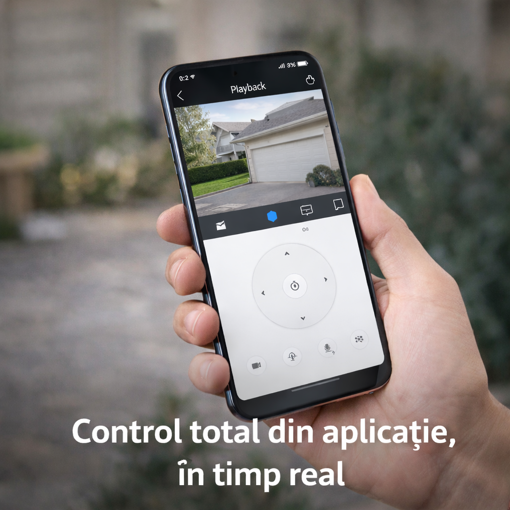 Cameră Supraveghere 6MP Dual Lens JT-8293, PTZ, Night Vision, Control prin Aplicație | Livrare Gratuită