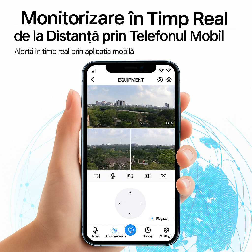 Lampa Solara Stradala 450W, cu 3 Camere V380Pro, 12MP, Slot SIM 4G, Card 64GB Inclus