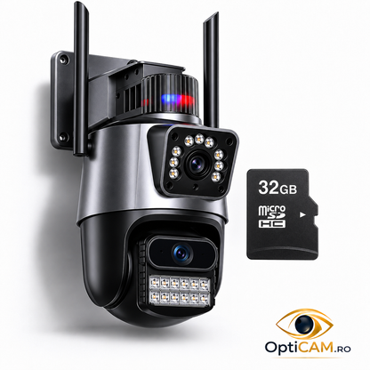 Cameră Jortan JT-9687 Pro: Protejează-ți Proprietatea 360° și Vezi Totul Live pe Telefon | Livrare Gratuită + Card 32GB CADOU