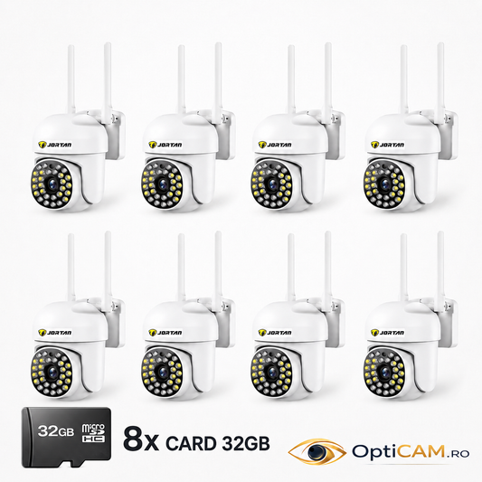 Set 8 Camere Jortan JT-8161, pentru 8 Zone Diferite: Curte, Spațiu Comercial sau Cabană, Livrare Gratuită + 8 Carduri 32GB CADOU