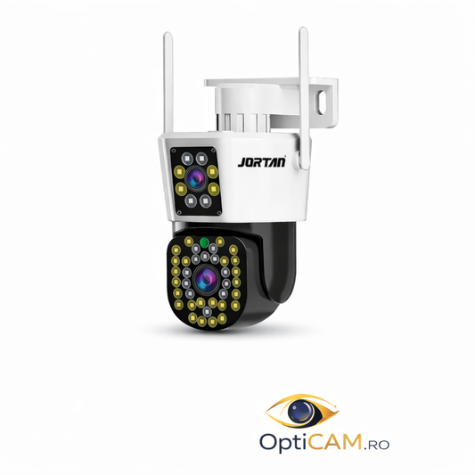 Cameră Supraveghere 6MP Dual Lens JT-8293, PTZ, Night Vision, Control prin Aplicație | Livrare Gratuită
