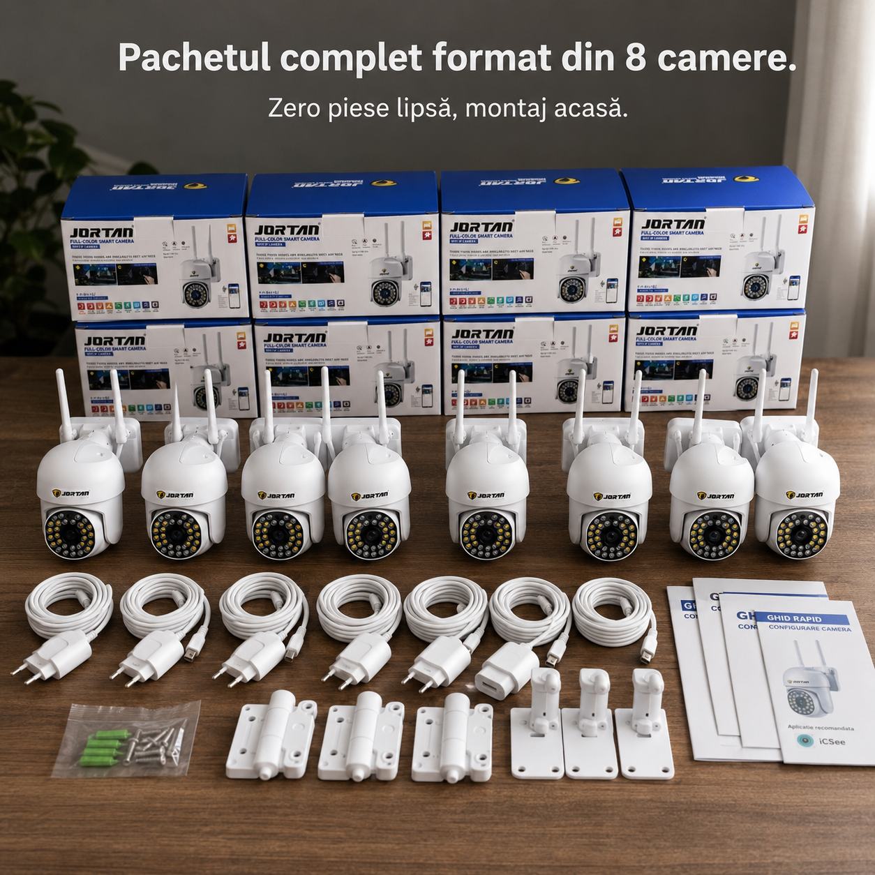 Set 8 Camere Jortan JT-8161, pentru 8 Zone Diferite: Curte, Spațiu Comercial sau Cabană, Livrare Gratuită