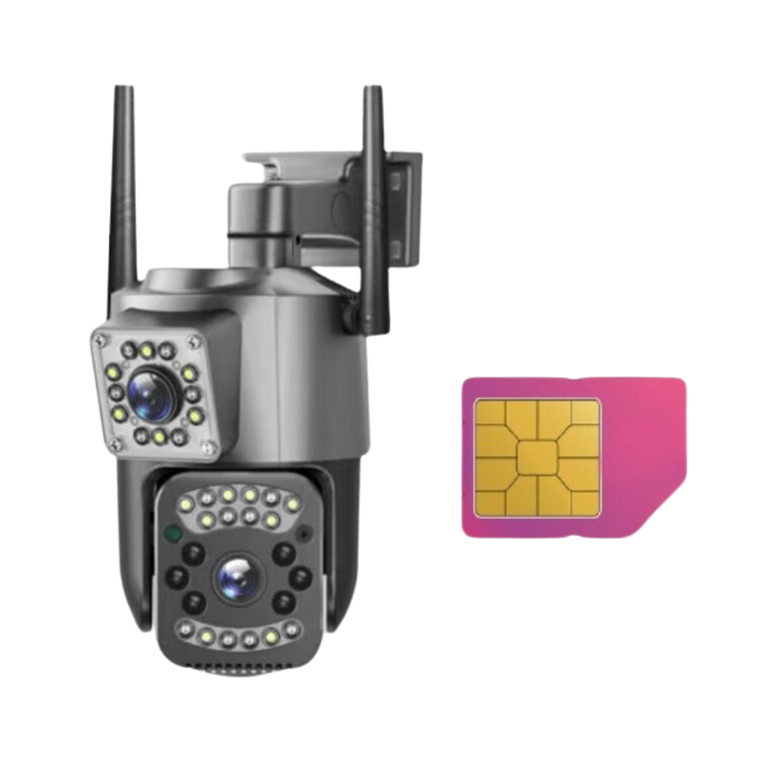 Camera 4G/LAN Dual Lens, PTZ 360°, 1080P Rezolutie 8MP, Viziune Nocturna, Zoom 10X, IP66,