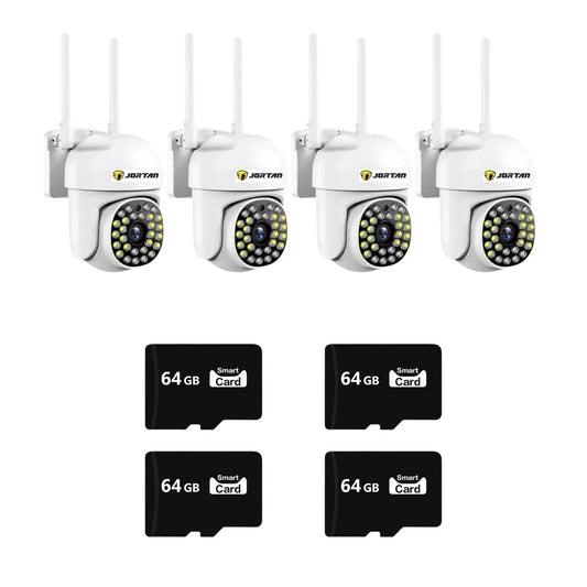 SET 4x Camera de Securitate - WiFi, JT-8161QJ - Viziune Nocturna 30M, 1080P, cu 4x Card 64GB