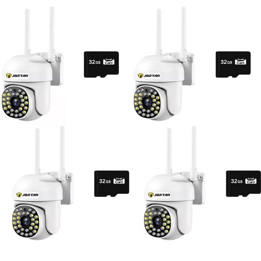 SET 4x Camera de Securitate - WiFi, JT-8161QJ - 1080P, Viziune Nocturna 30M, cu 4x Card 32GB