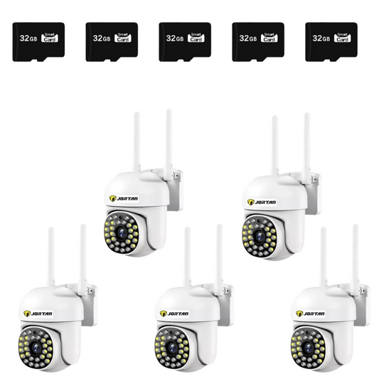 Set 5x Camere de Securitate, WiFi JT-8161QJ - 1080P, Viziune Nocturna 30M, cu 5x Card 32GB incluse