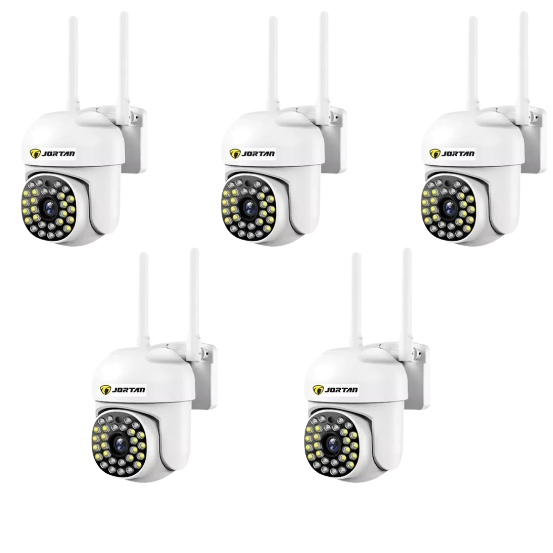 SET 5x Camere de Securitate, WiFi JT-8161QJ - 1080P, Viziune Nocturna 30M, Alerta Human-ID cu LED-uri Active