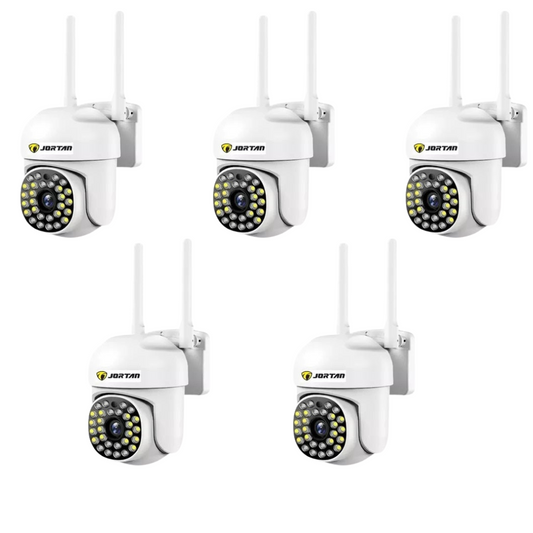 SET 5x Camere de Securitate, WiFi JT-8161QJ - 1080P, Viziune Nocturna 30M, Alerta Human-ID cu LED-uri Active