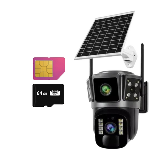 Camera Solara Inteligenta 4G Dual Lens, Rezolutie 6MP Ultra HD, Comunicare Audio Bidirectionala, O-KAM Pro, Card 64GB Inclus