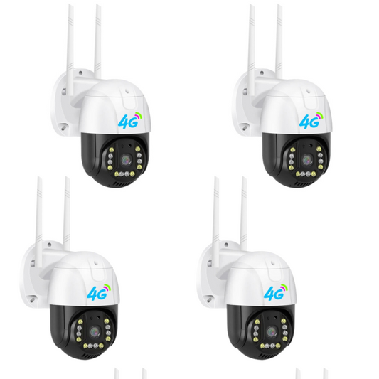Set 4 Camere 4G/LAN Smart Dasgut - 3.0MP, Audio Bidirectional, Panoramare 355°, Viziune Nocturna Smart