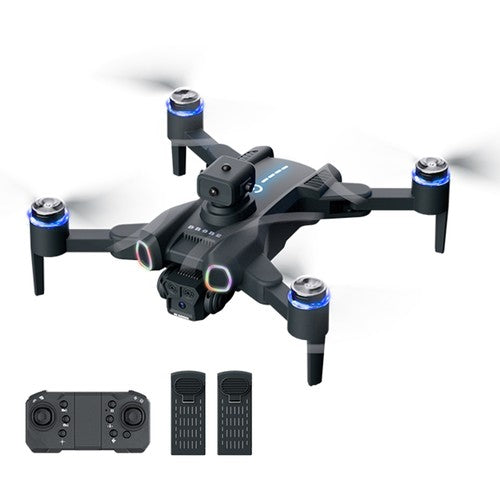 Drona JJRC H117 cu Lumini Schimbatoare, Pozitionare prin Flux Optic, Camera Duala HD,  Control APP - 2 Baterii, Negru