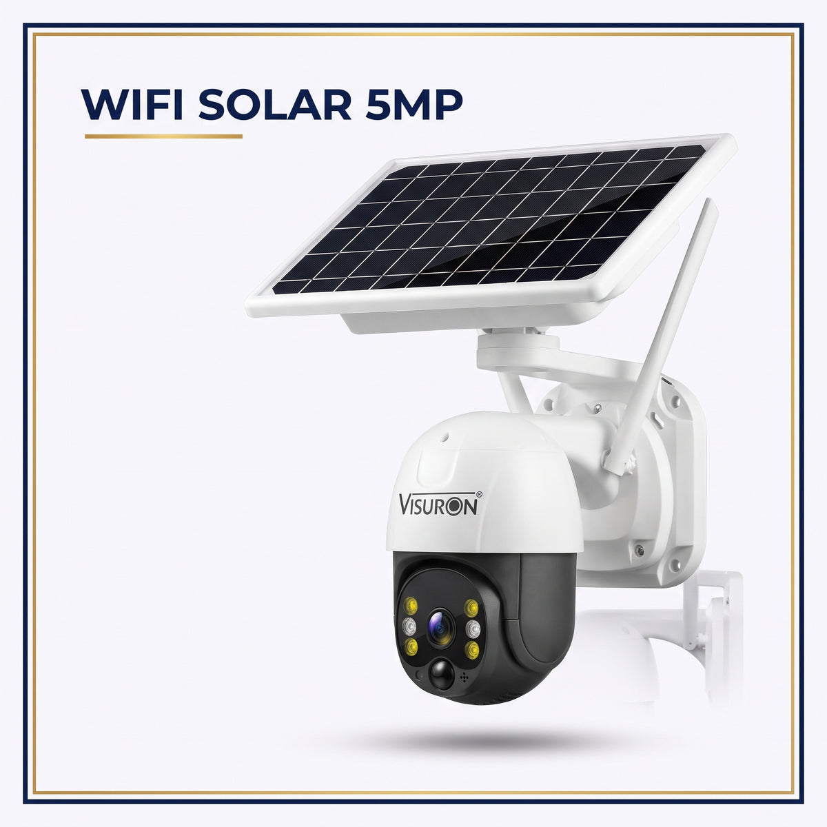 Cameră Solară WiFi VISURON 5MP, Rotire 355°, Vedere Nocturnă Color, IP66 | Livrare Gratuită + Card 32GB CADOU