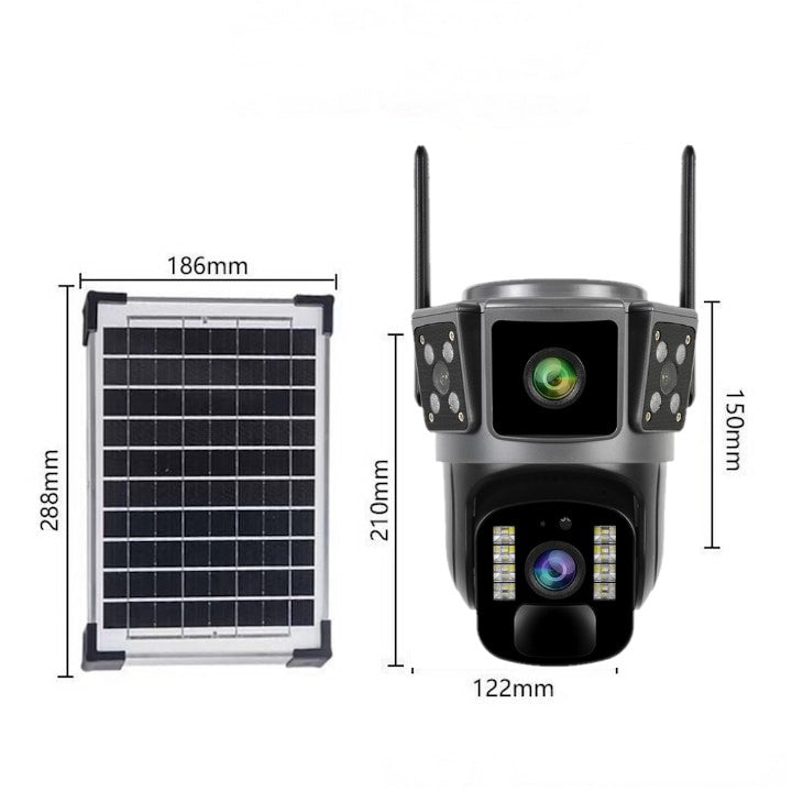 Camera Solara Inteligenta 4G Dual Lens, Rezolutie 6MP Ultra HD, Comunicare Audio Bidirectionala, O-KAM Pro, Card 64GB Inclus